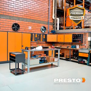 Imagem de estação de trabalho organizada com produtos Presto